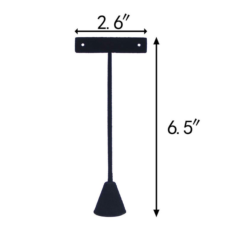Coward 4pcs/Set 6.5" T-Shape Earring Stand,Jewelry Organizer Black Velvet Stud Earring Display Holder For Selling(6.5" H) - Image 2
